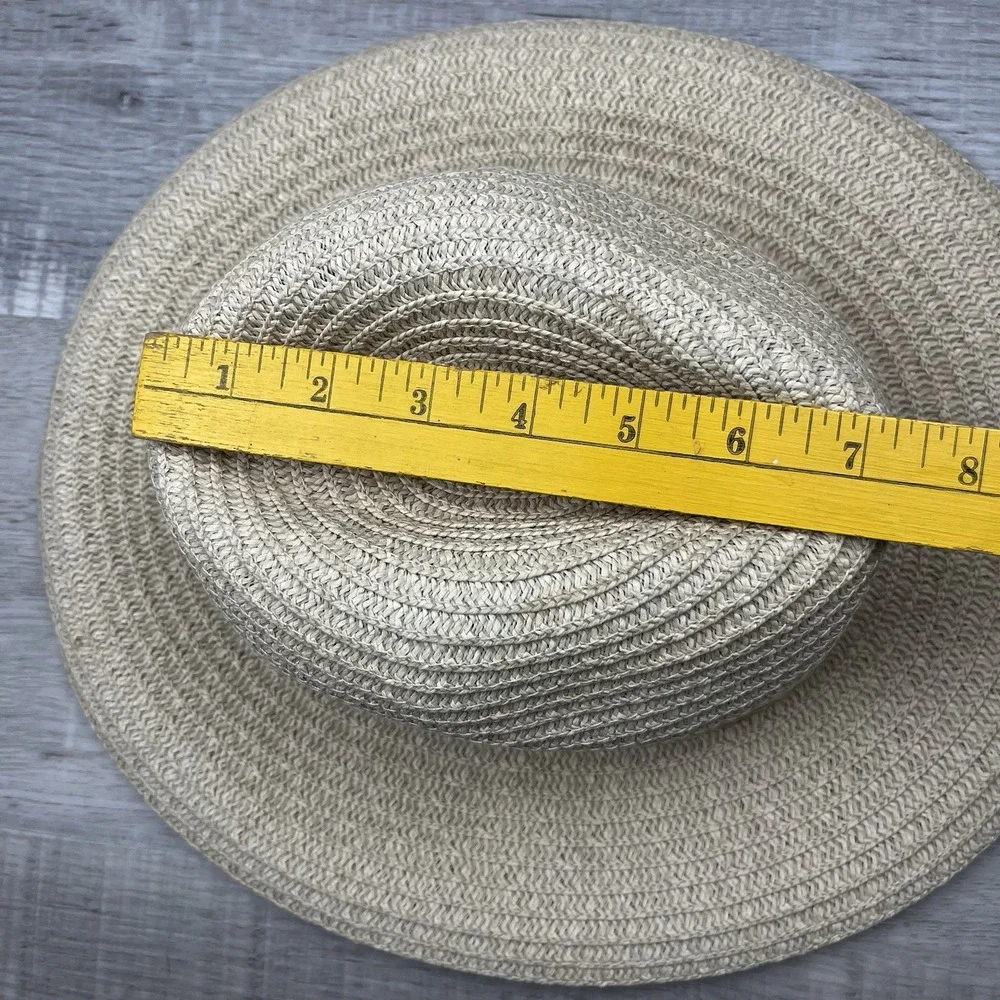 Columbia Straw Beach Sun Floppy Hat Unisex‎ Size S/M Braided Leather